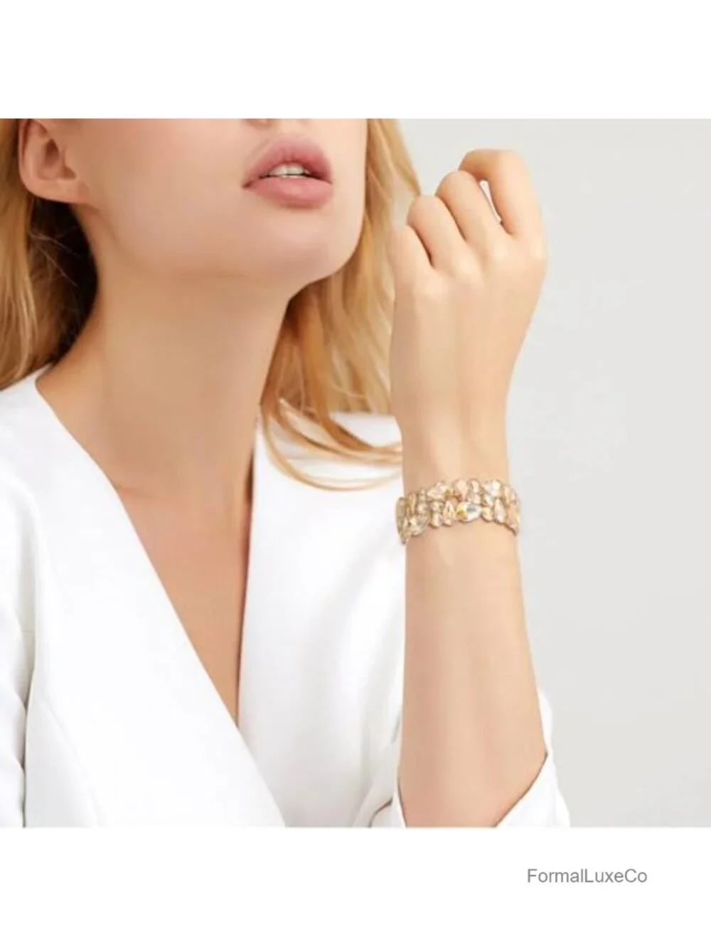 Art Deco Crystal Stretch Bracelet Women Party Wedding Jewelry Gift